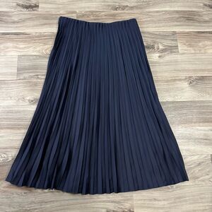 J. Crew Gwenyth Pleated Slip Skirt Navy Blue Size Medium